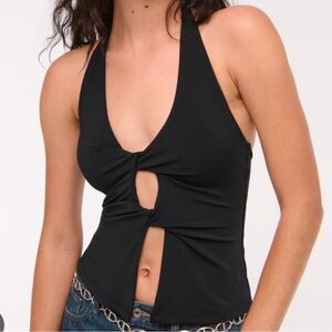 Bra-Free Twist Halter Cutout Top Abercrombie - Tags Cut Never Worn